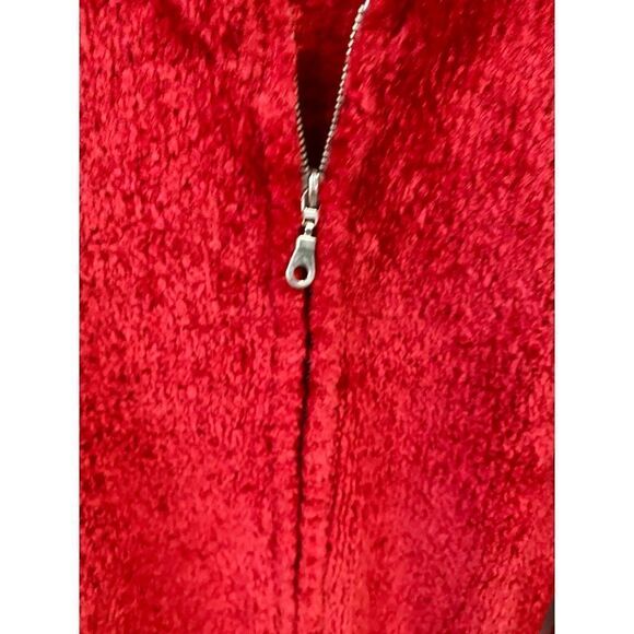Arizona Jean Company Vintage Red Soft Ribbed Zip Up Teddy Sweater - Picture 4 of 11